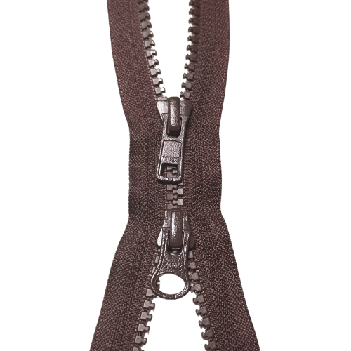 YKK 2-Wege-teilbarer Reißverschluss Jacken Kunststoff grob braun 80cm