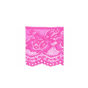 Prym Elastische Spitzenborte Blumen 6,5cm neonpink