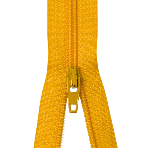 YKK nicht teilbarer Reißverschluss kleine Spirale gelb 60cm