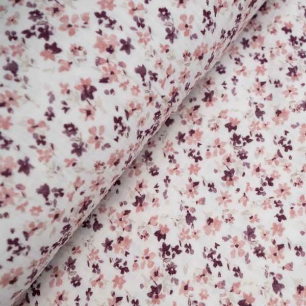 Musselin Double beerige Streublümchen ecru