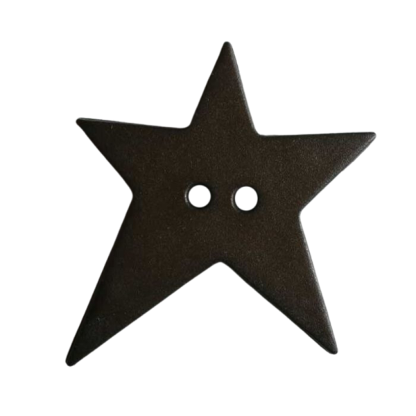 Stern-Knopf asymmetrisch 15mm dunkelbraun