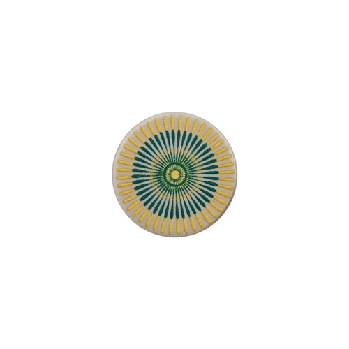 Metallknopf Mandala 15mm gelb grün