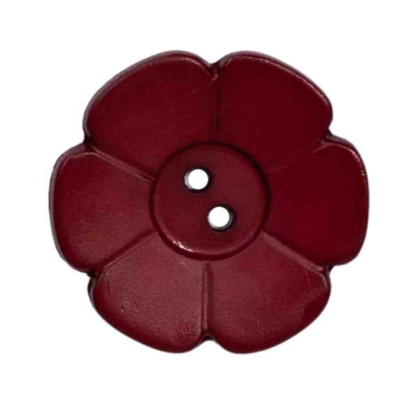Kinderknopf Blume matt 28mm bordeaux