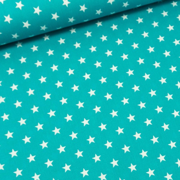 Edle Baumwollwebware Sterne aqua