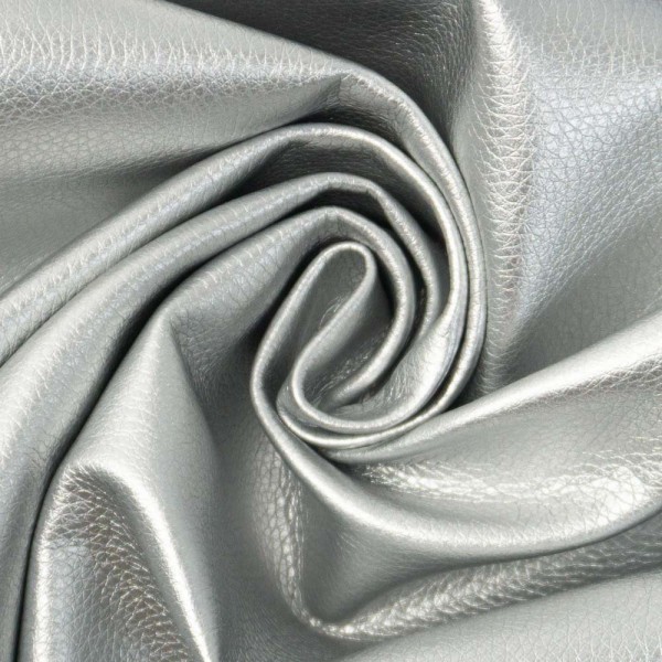 Premium Kunstleder Metallic silber