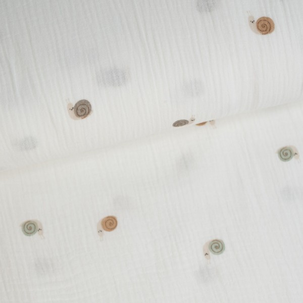 Musselin Double Gauze Schnecke ecru