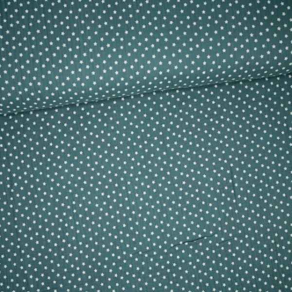 Musselin Kleine Sterne rauchblau