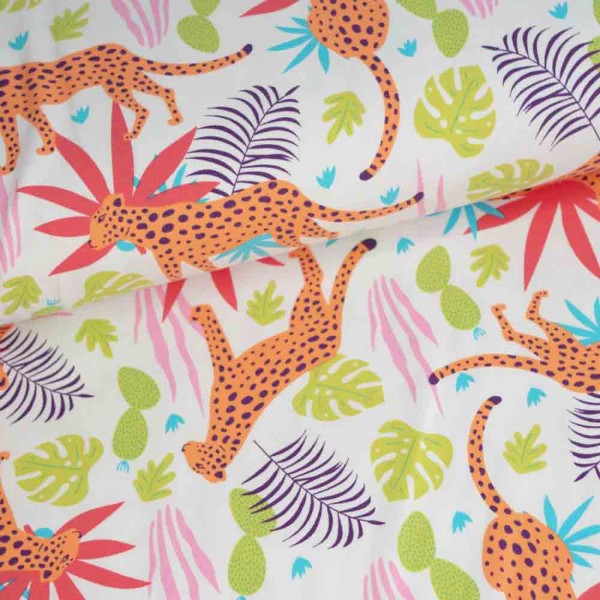 Baumwolljersey Leopard ecru