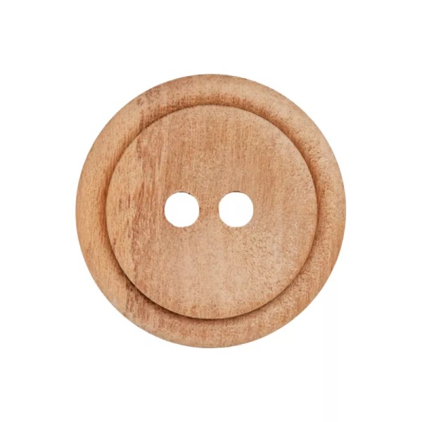 Holzknopf Rund flacher Rand 34mm
