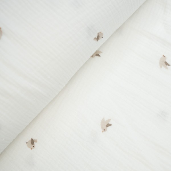 Musselin Double Schwalbe ecru