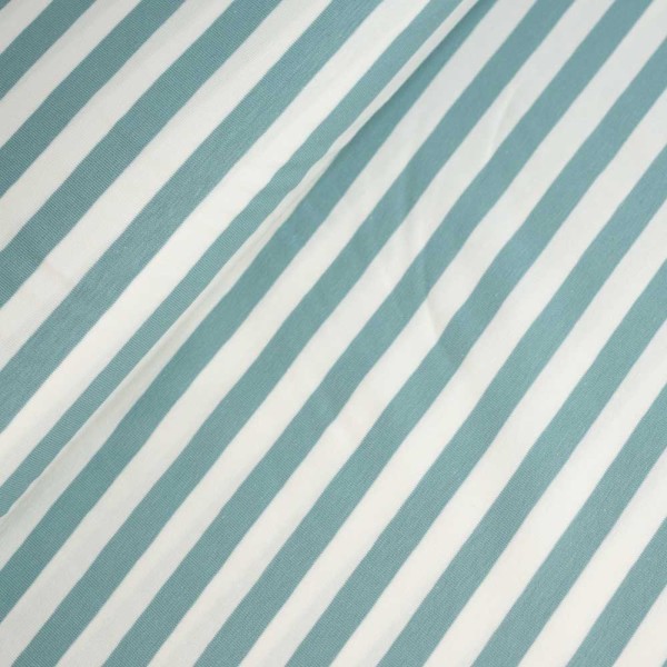 Baumwolljersey Blockstreifen Serie Lena dusty mint-weiß
