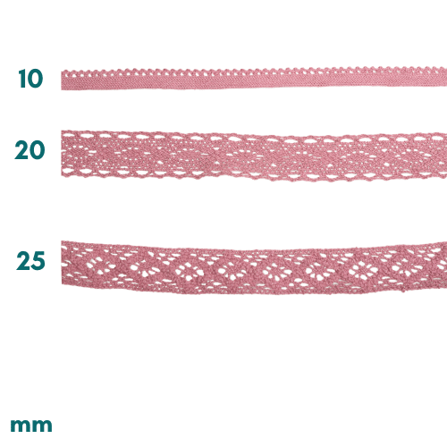 Baumwoll Spitzenborte altrosa
