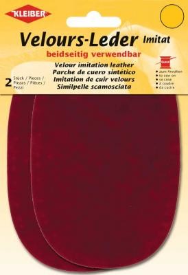 Kleiber 2Stk Velourleder-Imitat Patches Zum Aufnähen dunkelrot
