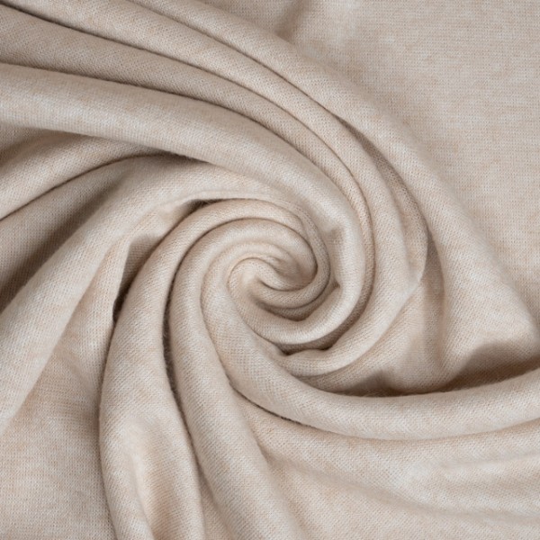 Strickjersey Cuddly Soft Meliert light beige