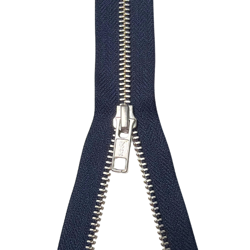 YKK nicht teilbarer Reißverschluss Metall navy