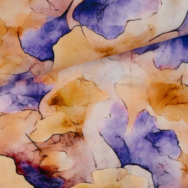 Viskosewebware Gingko senfgelb