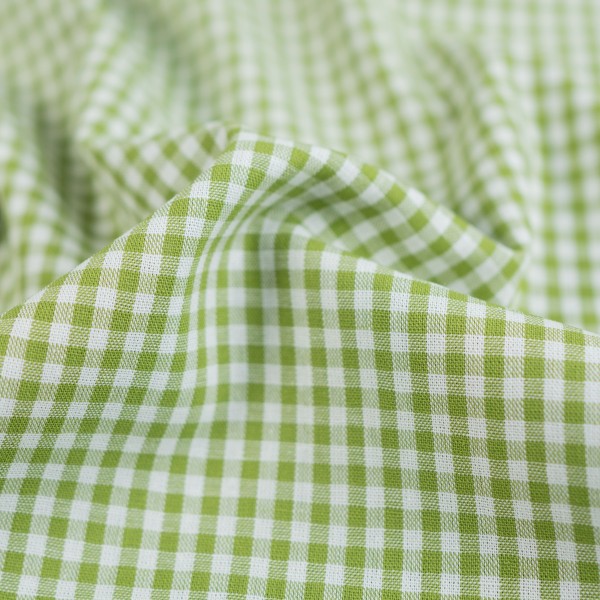 Baumwoll Popeline Karo klein 3mm lindgrün