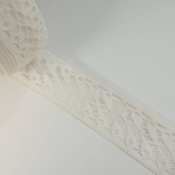 Spitzenborte 3,5cm Blümchen weiß