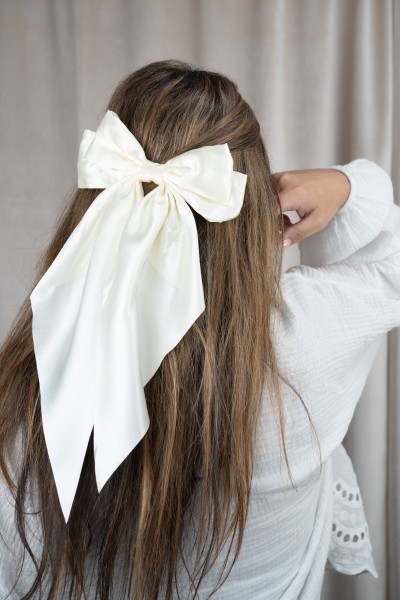 Haarschleife Haarspange creme