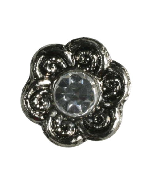 Modeknopf Blüte 11mm altsilber