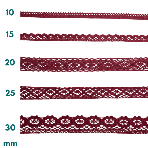 Baumwoll Spitzenborte bordeaux