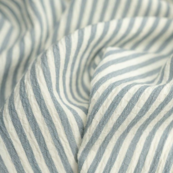 Viskosewebware Crinkle Streifen jeansblau