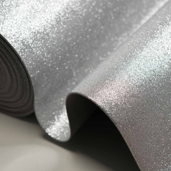 Glitzer Moosgummi Goma Eva 2mm silber