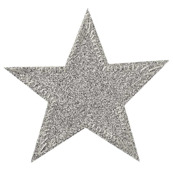 Applikation silber Glitzerstern